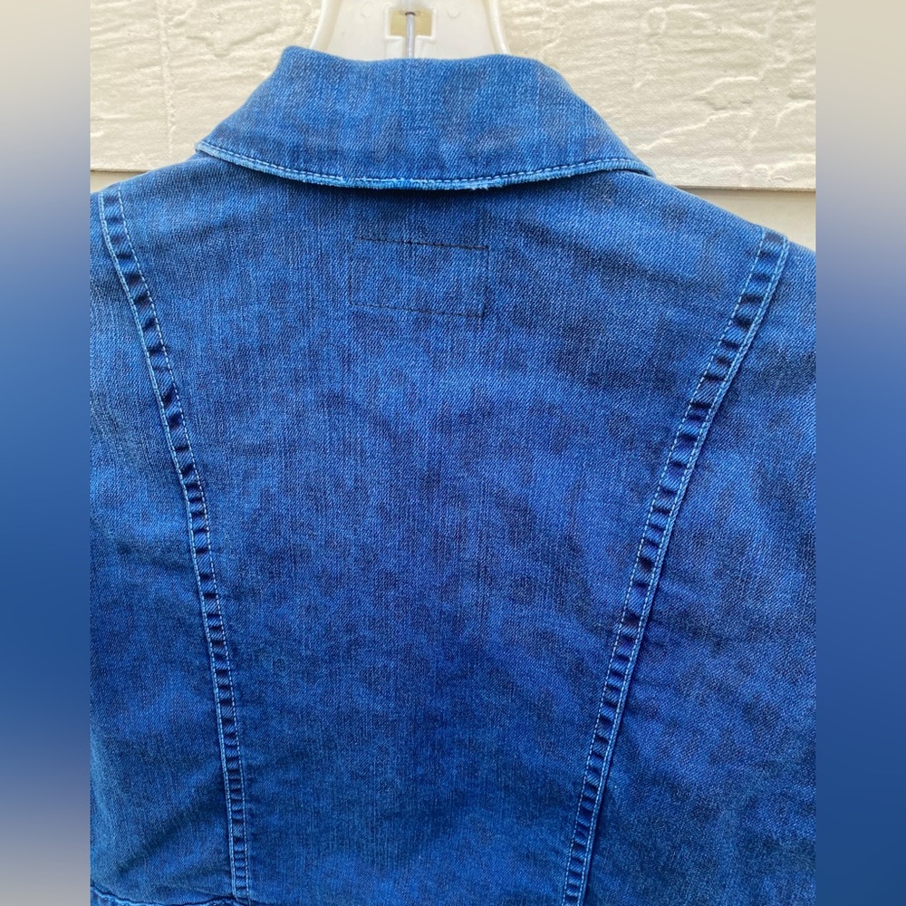 Current/Elliott Subtle Leopard Print Denim Jacket… - image 5